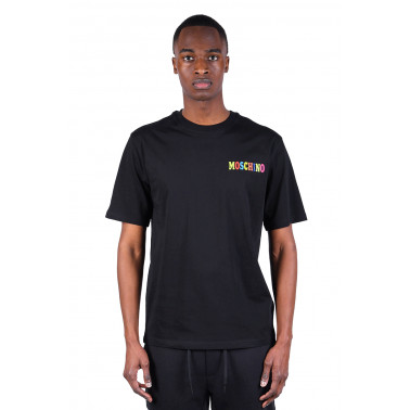 T-Shirt Coton Bio Logo Multicolore Noir