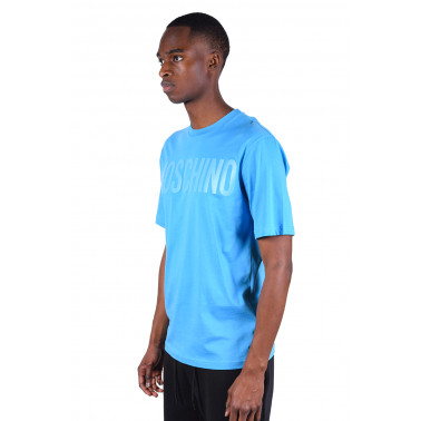T-Shirt Coton Bio Logo Assorti Bleu