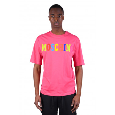 T-Shirt Coton Bio Logo Multicolore Rose