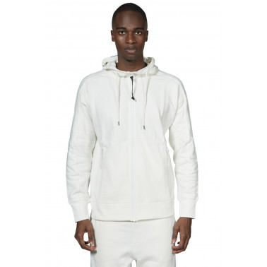 Sweatshirt zip à capuche Goggle gauze white