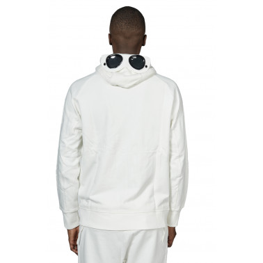 Sweatshirt zip à capuche Goggle gauze white